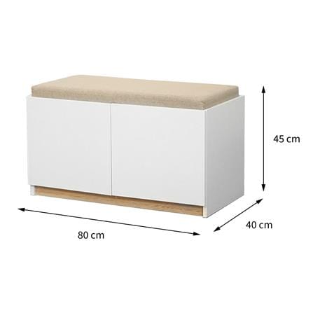 SHOE STORAGE BENCH FURDINI MOBILLE 80CM WHITE/OTTAWA [EXCLUSIVE FROM HOMEPRO THAILAND]