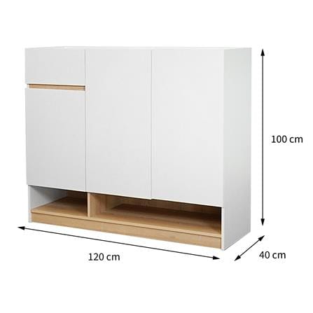 SHOE CABINET FURDINI MOBILLE 120CM WHITE/OTTAWA [EXCLUSIVE FROM HOMEPRO THAILAND]