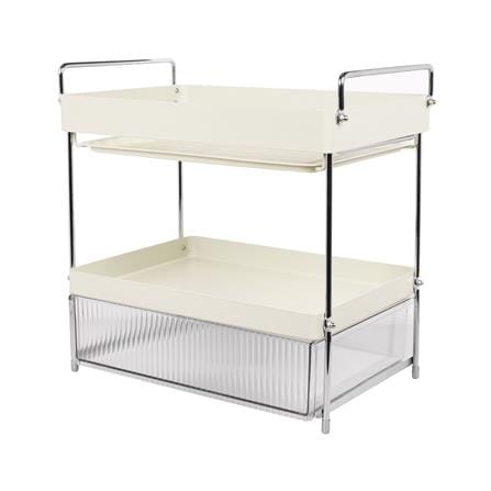 2-TIER GLASS RACK WITH DRAWER KECH CREAMY [EXCLUSIVE FROM HOMEPRO THAILAND]