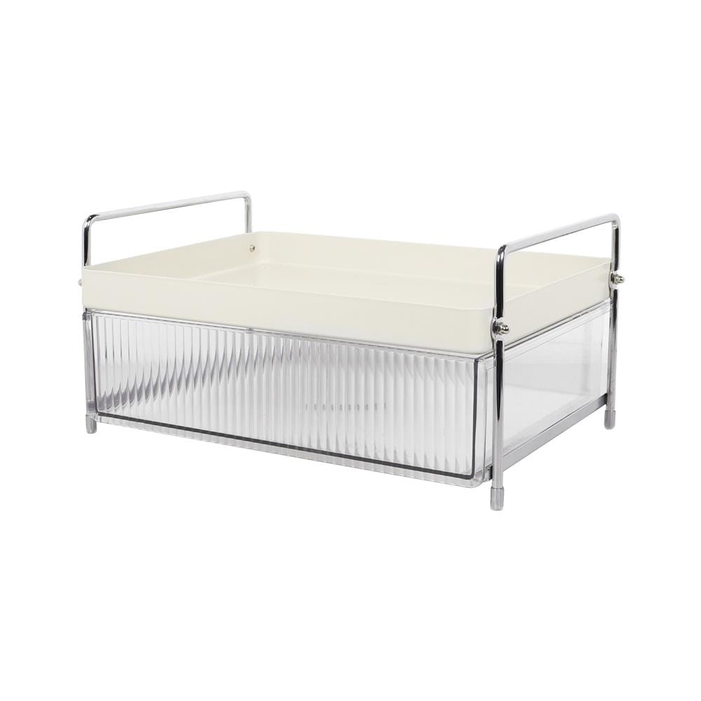 1-TIER GLASS RACK WITH DRAWER KECH CREAMY [EXCLUSIVE FROM HOMEPRO THAILAND]