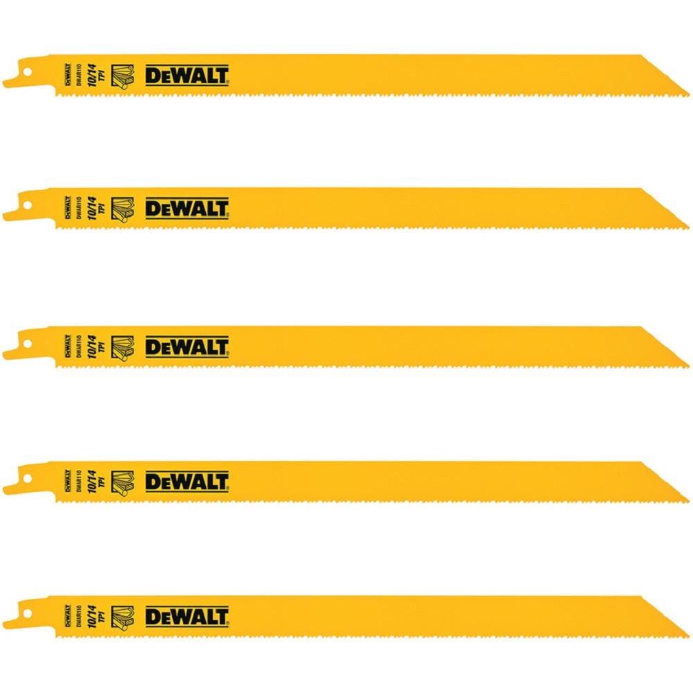 DEWALT 12" RECIPROCATING SAW BLADE (MULTI MATERIAL) [10/14TPI] 5PCS/PACK DW4839