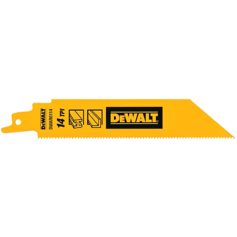 DEWALT 6" RECIPROCATING SAW BLADE (HEAVY METAL) [14TPI] 5PCS/PACK DWAR6114