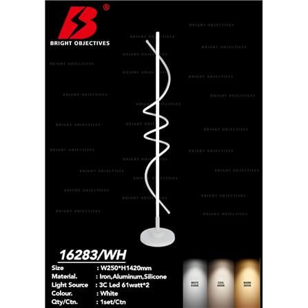 BRIGHT OBJECTIVE FLOOR LAMP ML-16283 WH 3C LED WHITE