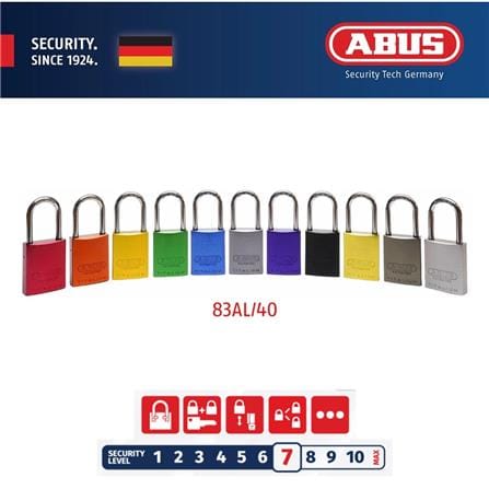 (ONLINE) ABUS 40MM TITALIUM ALUMINIUM PADLOCK WITH 2 KEYS 83AL/40 RED