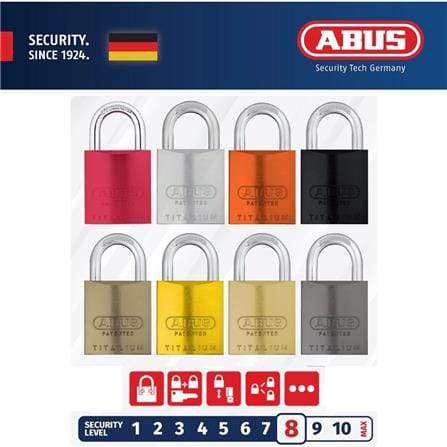 (ONLINE) ABUS 45MM TITALIUM ALUMINIUM PADLOCK WITH 2 KEYS 83AL/45 BLACK