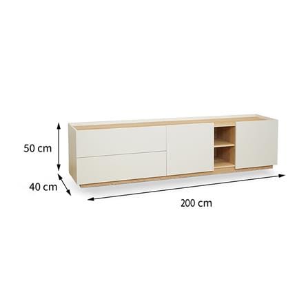 TV STAND FURDINI MOBILLE 200CM WHITE/OTTAWA [EXCLUSIVE FROM HOMEPRO THAILAND]