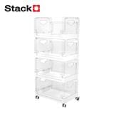4-TIER FOLDABLE UTILITY CART STACKO SKY 42X28X93.7CM CLEAR [EXCLUSIVE FROM HOMEPRO THAILAND]
