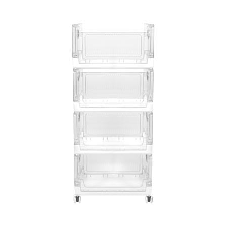 4-TIER FOLDABLE UTILITY CART STACKO SKY 42X28X93.7CM CLEAR [EXCLUSIVE FROM HOMEPRO THAILAND]