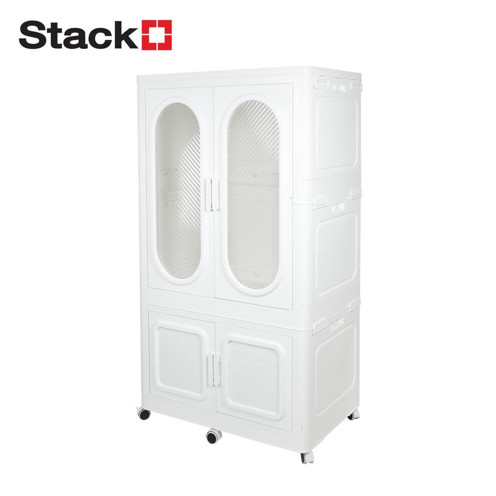 2-TIER WARDROBE STACKO GRACE 84X52.8X143.8CM WHITE [EXCLUSIVE FROM HOMEPRO THAILAND]