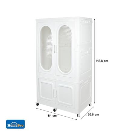 2-TIER WARDROBE STACKO GRACE 84X52.8X143.8CM WHITE [EXCLUSIVE FROM HOMEPRO THAILAND]