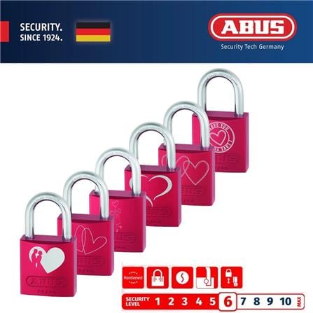 (ONLINE) ABUS 40MM TITALIUM LOVE PADLOCK WITH 2 KEYS 72/40 LOVELOCK 5