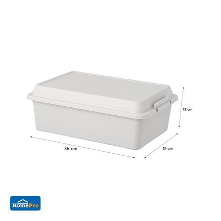 STORAGE BOX WITH LOCKING LID STACKO CICL 6L 36X24X13CM WHITE [EXCLUSIVE FROM HOMEPRO THAILAND]