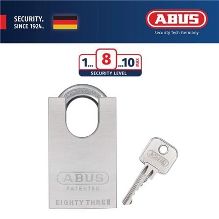 (ONLINE) ABUS 50MM CLOSED SHACKLE PLATINUM SOLID BRASS PADLOCK W/2 KEYS 83CS/50