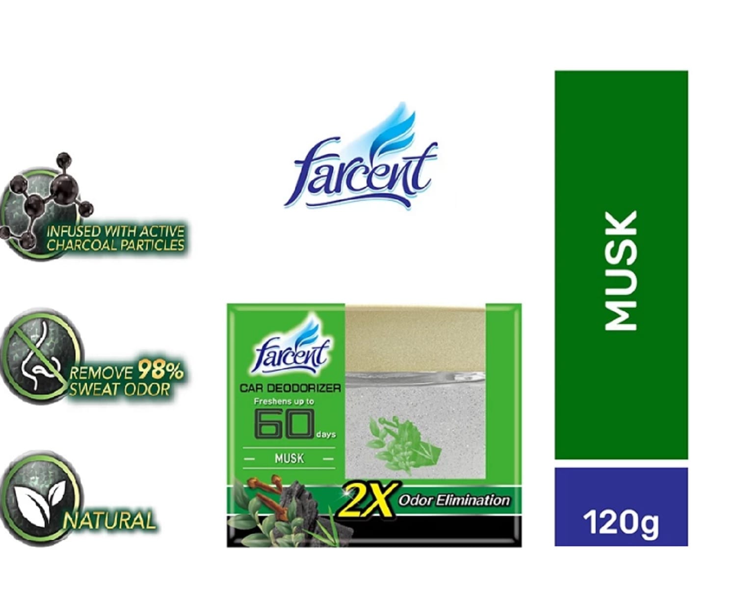 FARCENT CAR DEODORIZER MUSK 120G