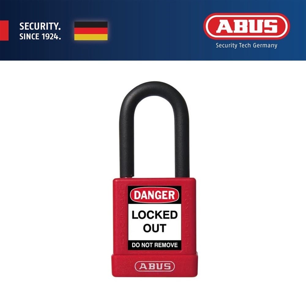 (ONLINE) ABUS 40MM LOTO LIGHTWEIGHT ALUMINIUM PADLOCK 1 KEY & 1 LABEL 74/40 RED