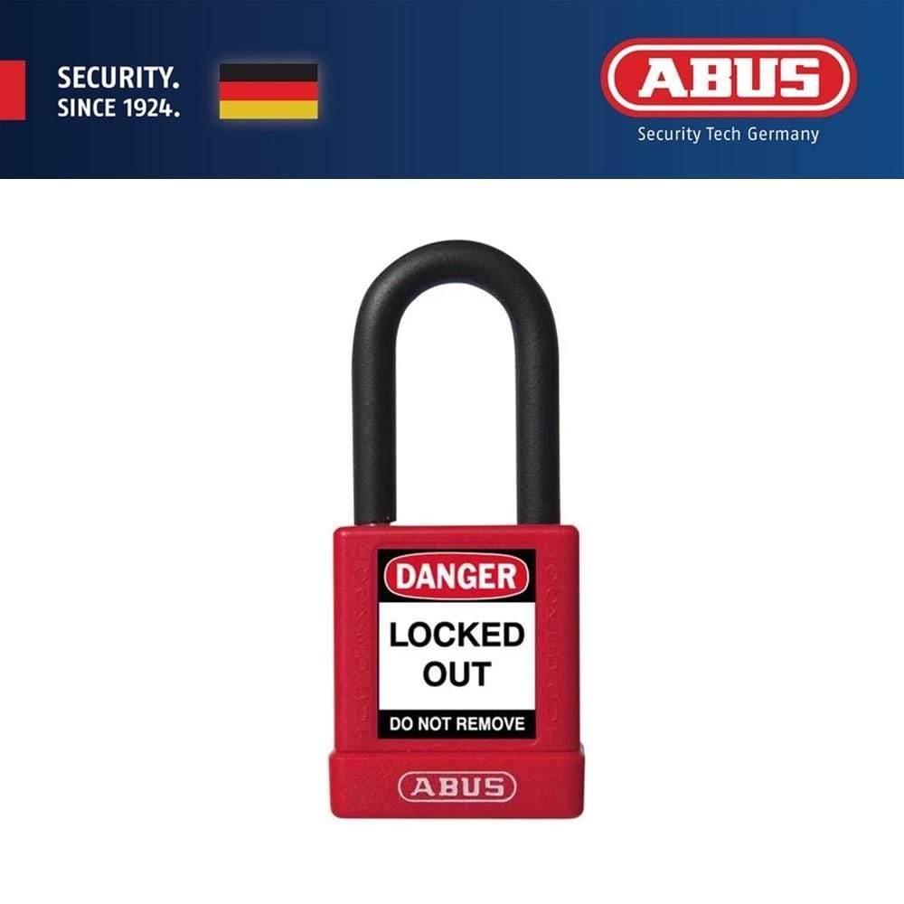 (ONLINE) ABUS 40MM LOTO LIGHTWEIGHT ALUMINIUM PADLOCK 1 KEY & 1 LABEL 74/40 RED