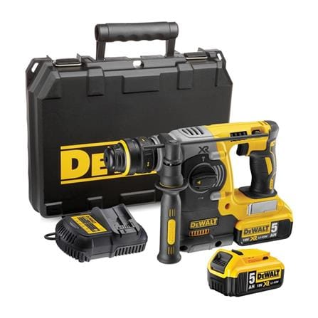 DEWALT 18V 24MM BRUSHLESS ROTARY HAMMER (2x 5.0Ah Batteries) DCH273P2-GB