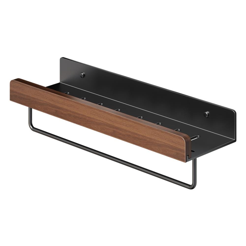 COSSY PLUS BATH RACK CP-YSMZ9857HE 30CM ALUMINUM WOOD BLACK