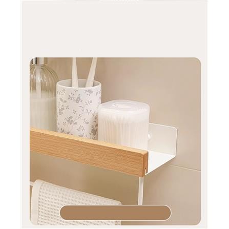 COSSY PLUS BATH RACK CP-YSMZ9870BA 30CM ALUMINUM+WOOD WHITE