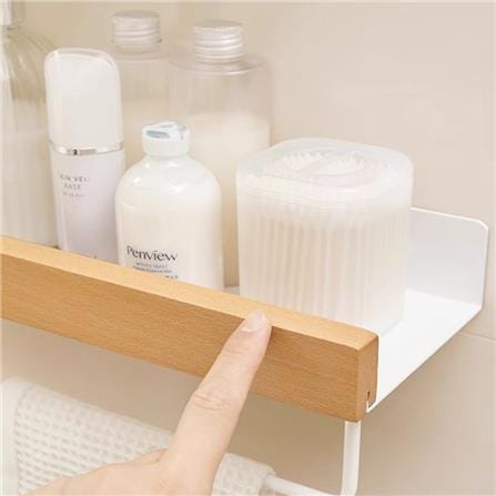 COSSY PLUS BATH RACK CP-YSMZ9870BA 30CM ALUMINUM+WOOD WHITE
