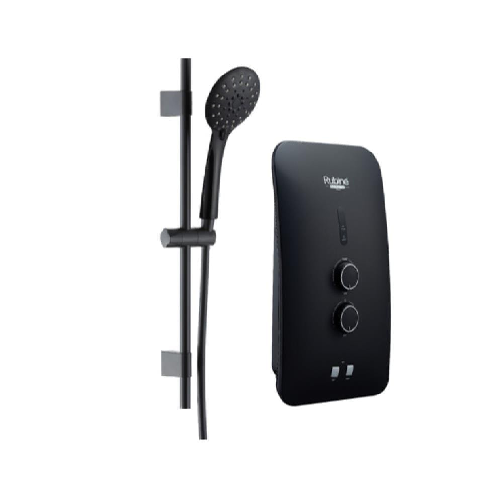 RUBINE SHOWER HEATER DC PUMP WITH HAND SHOWER RWH-STE351D-BCB CARBON BLACK