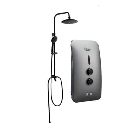 RUBINE SHOWER HEATER DC PUMP WITH RAIN SHOWER RWH-STE351D-RMPM PEWTER METALLIC
