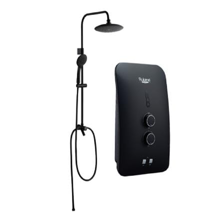 RUBINE SHOWER HEATER DC PUMP WITH RAIN SHOWER RWH-STE351D-RMCB CARBON BLACK