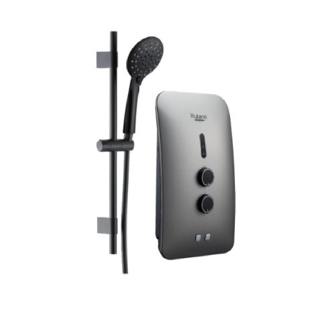 RUBINE SHOWER HEATER DC PUMP WITH HAND SHOWER RWH-STE351D-BPM PEWTER METALLIC