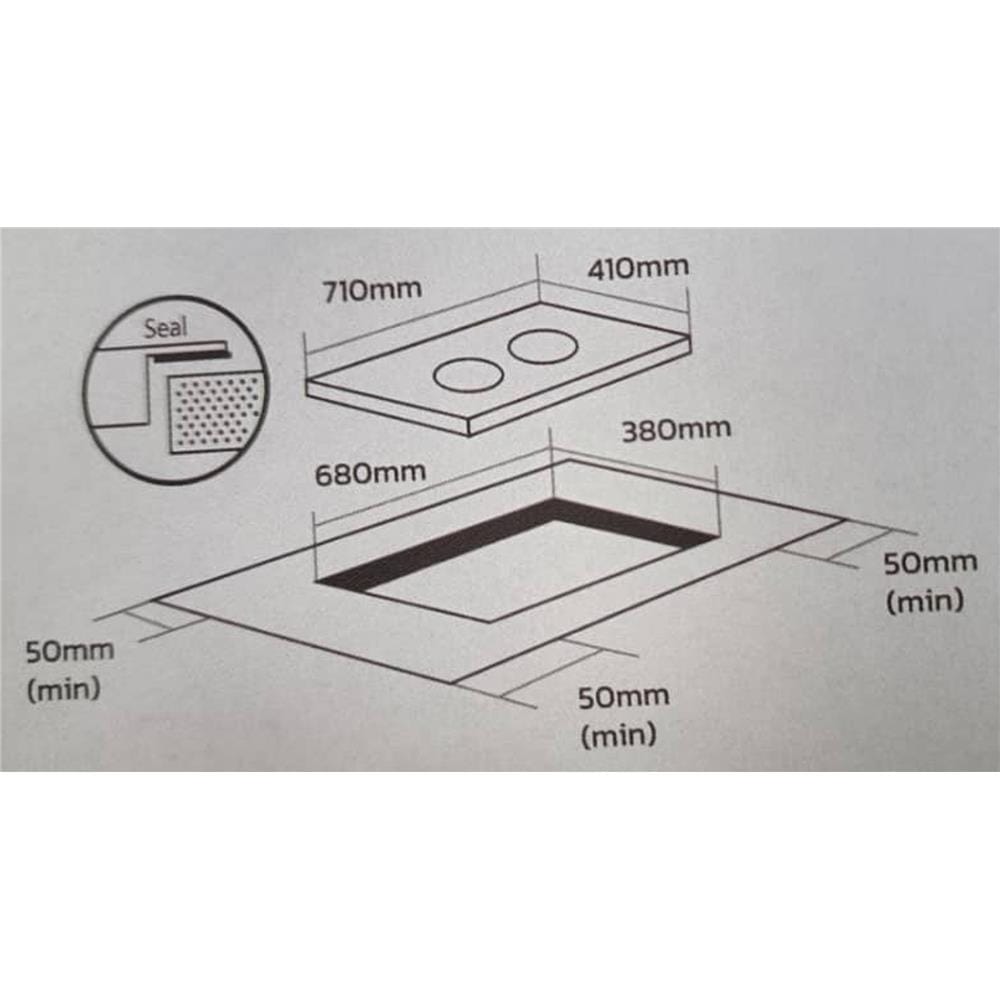 ELBA INDUCTION HOB EIC-S7022ST(BK) DUAL COOKING ZONES 71CM SCHOTT CERAN GLASS