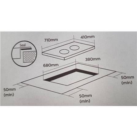 ELBA INDUCTION HOB EIC-S7022ST(BK) DUAL COOKING ZONES 71CM SCHOTT CERAN GLASS