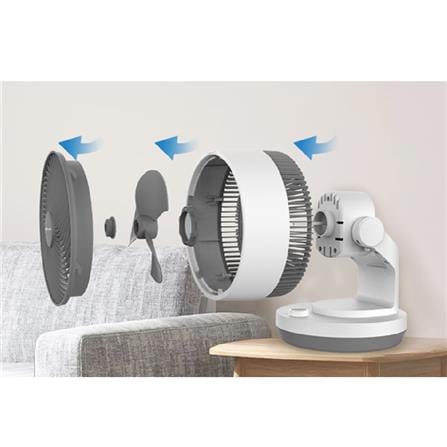 ALPHA AIR CIRCULATOR TABLE FAN MOTTO DT B1/7-AC 7" 32W 3BLADE WHITE