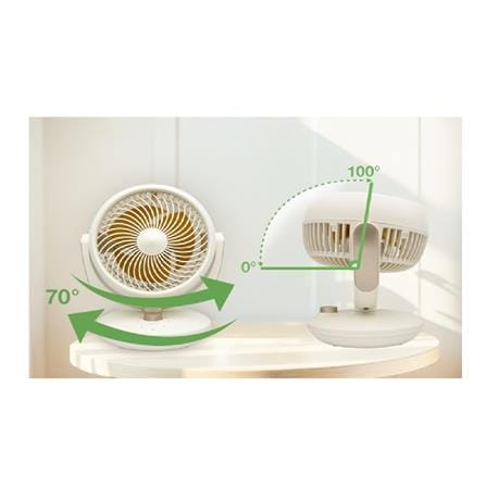ALPHA AIR CIRCULATOR TABLE FAN MOTTO DT C11/6 6" 26W 3BLADE APRICOT