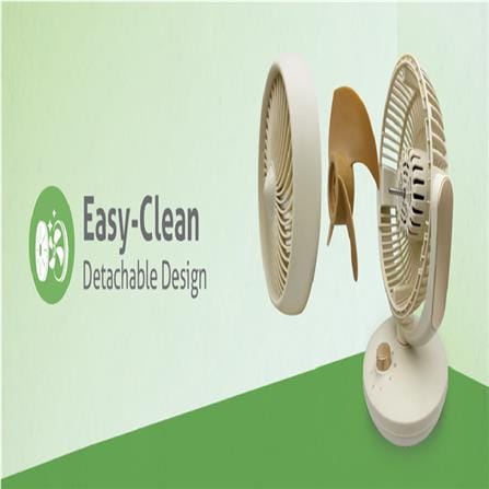 ALPHA AIR CIRCULATOR TABLE FAN MOTTO DT C11/6 6" 26W 3BLADE APRICOT
