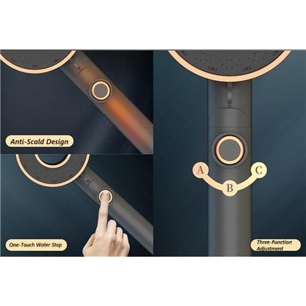 COSSY PLUS HAND SHOWER CP-DR2-B 3 MODE HIGH PRESSURE BLACK