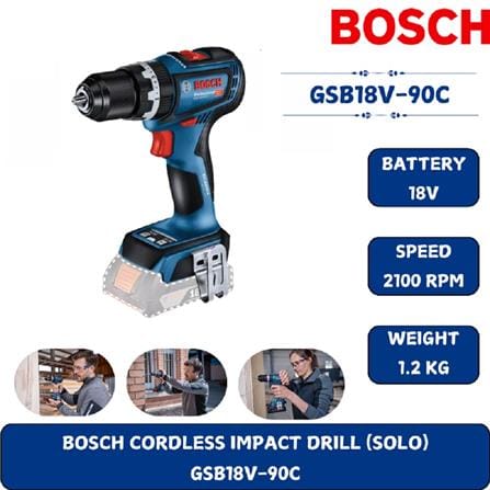 BOSCH 18V CORDLESS IMPACT DRILL GSB18V-90C (TOOL ONLY)