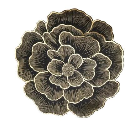 KECH PLACEMAT FLOWER SHAPE 38CM - BLACK/GOLD