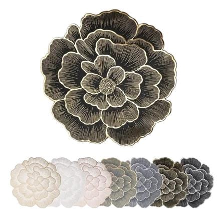 KECH PLACEMAT FLOWER SHAPE 38CM - BLACK/GOLD