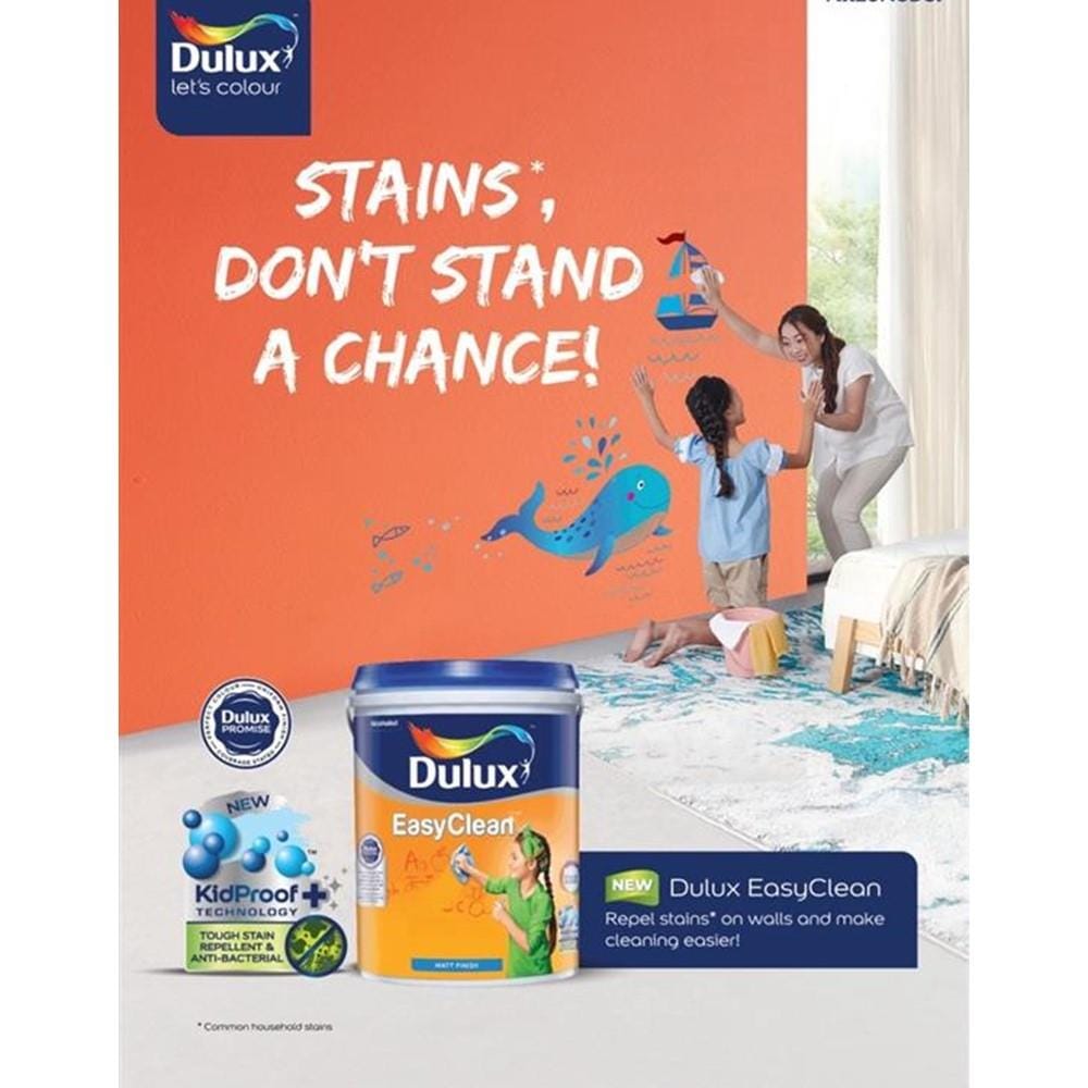 DULUX EASYCLEAN KIDPROOF MATT FINISH 5L BASE A INTERIOR