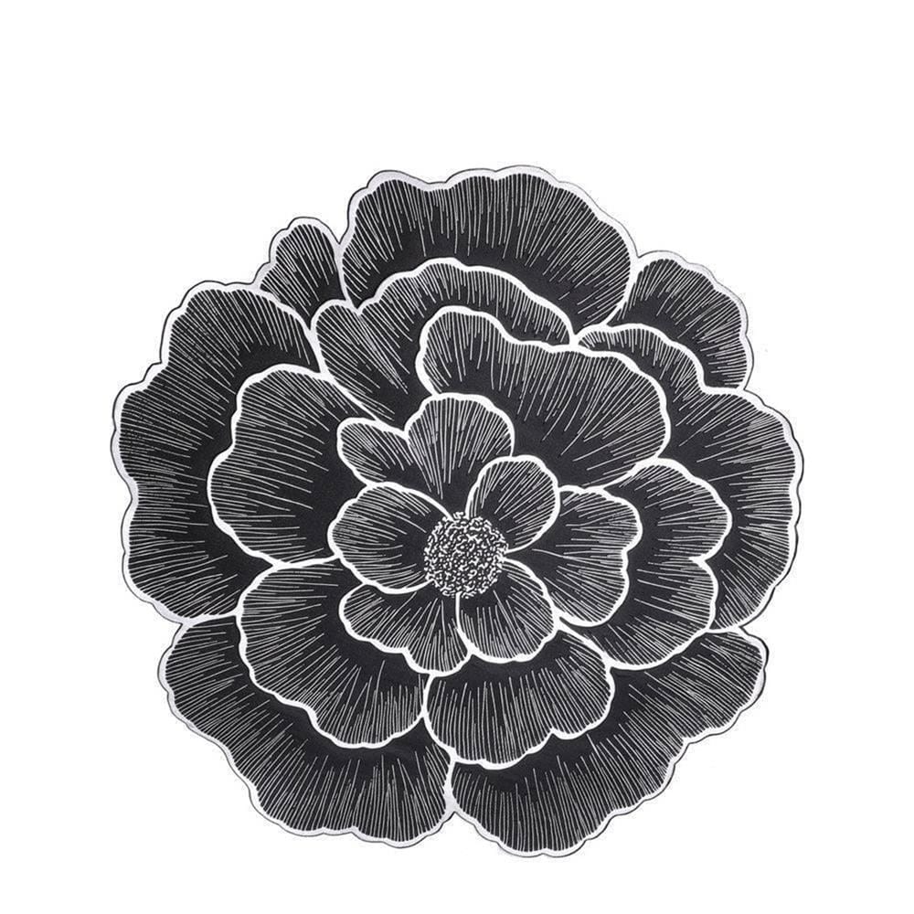 KECH PLACEMAT FLOWER SHAPE 38CM -BLACK/SILVER