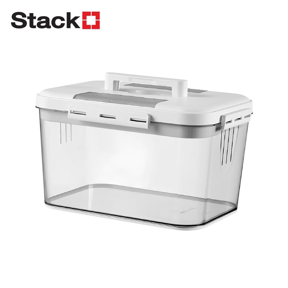 STORAGE BOX WITH HANDLES STACKO MEDICAL SIZE S 28X20.5X16CM CLEAR