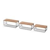 WALL SHELF SET STACKO URBAN SIZE S,M,L BLACK (3PCS)