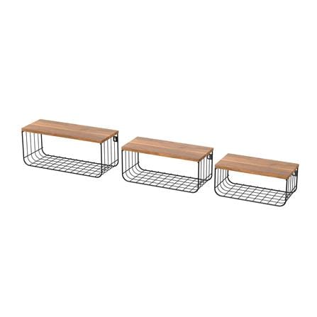WALL SHELF SET STACKO URBAN SIZE S,M,L BLACK (3PCS)