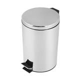 ROUND DUSTBIN PEDAL ACCO SILVEY 12L SILVER
