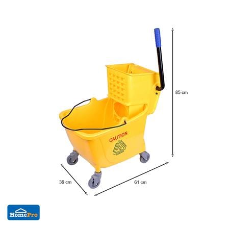 MOP WRINGER BUCKET WITH CASTERS ACCO 32L YELLOW [EXCLUSIVE FROM HOMEPRO THAILAND]