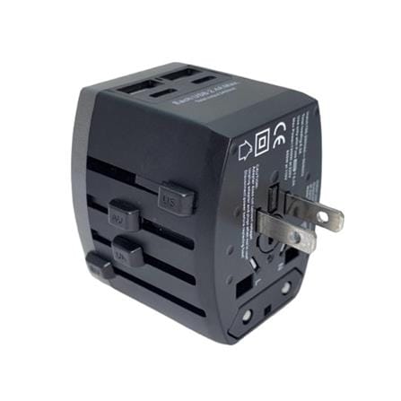 MORRIES TRAVEL ADAPTOR WITH 2 USB AND 2 TYPE C MS-R25 BLACK