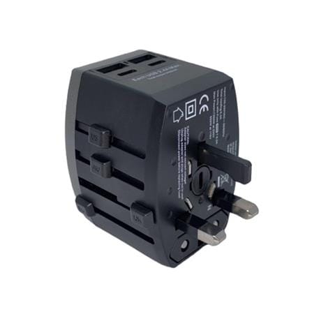 MORRIES TRAVEL ADAPTOR WITH 2 USB AND 2 TYPE C MS-R25 BLACK