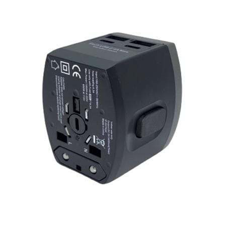 MORRIES TRAVEL ADAPTOR WITH 2 USB AND 2 TYPE C MS-R25 BLACK