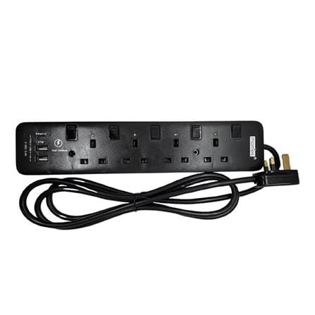 MORRIES 4GANG 2METER EXTENSION SOCKET WITH 2 USB AND 1 TYPE C MS4W2U1C BLACK