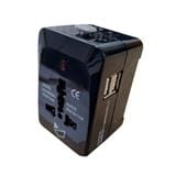 ZEATAR UNIVERSAL TRAVEL ADAPTOR WITH 2 USB Z 3377 BLACK