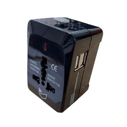 ZEATAR TRAVEL ADAPTOR WITH 2 USB Z 3377 BLACK